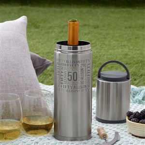 Repeating Birthday Personalized Portable Wine Bottle Chiller - 40834