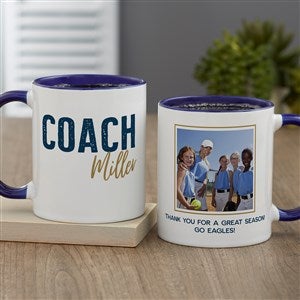 Thanks Coach Personalized Coffee Mug 11 oz.- Blue - 40843-BL