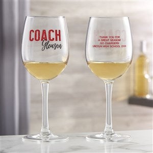 Thanks Coach Personalized White Wine Glass - 40849-W