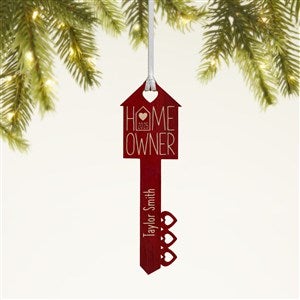 Home Owners Personalized Wood Key Ornament- Red Maple - 40857-R