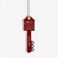 Home Owners Personalized Wood Key Ornament- Red Maple - 40857-R