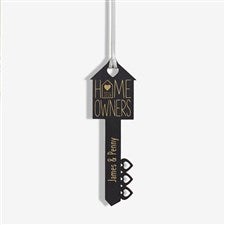 Home Owners Personalized Wood Key Ornament- Black Poplar - 40857-BLK