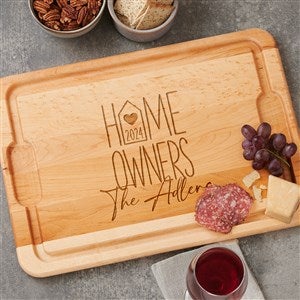Home Owners Personalized Extra Large Wood Cutting Board- 15x21 - 40858-XL