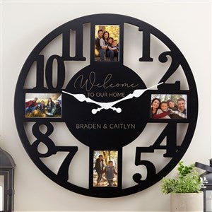 Entryway Collection Personalized Picture Frame Wall Clock - Black - 40872-B