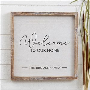 Entryway Collection Personalized Whitewashed Barnwood Sign- 12x 12 - 40873-12x12