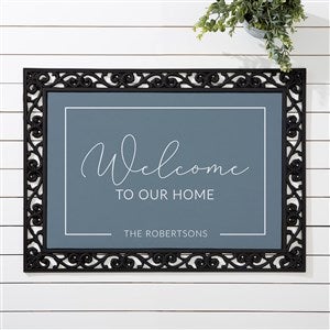 Family Home Framed Designed Black Indoor Doormat Welcome Mat