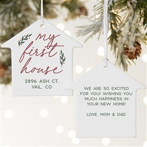 Our First Home Personalized House Ornament- 3.75" Matte - 2 Sided - 40886-2L