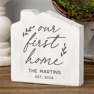 Our First Home Personalized House Shelf Block - 40891