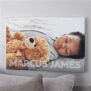 Name & Photo Landscape Personalized Photo Canvas Print - 12" x 18" - 40895-12x18