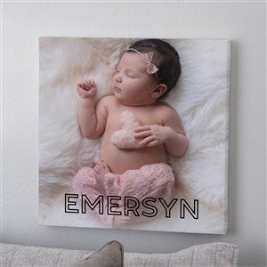 Name & Photo Portrait Personalized Photo Canvas Print - 12" x 12" - 40898-12x12