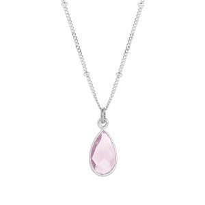 Sterling Silver Teardrop Birthstone Necklace - 1 Stone - 40901D-1S