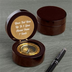 Engraved Message Navigator Compass-Mahogany - 40985