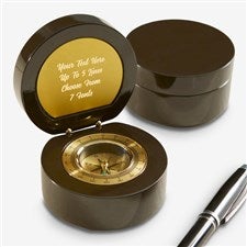 Engraved Message Navigator Compass-Mahogany - 40985