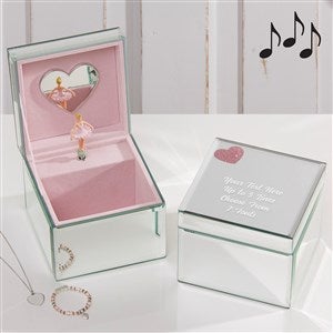 Engraved Message Mirrored Ballerina Musical Jewelry Box - 41000