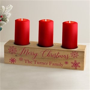 Winter Wonderland Personalized 3 pc. Wood Pillar Candle Holder - 41034