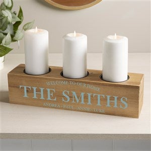 Family Market Personalized 3 pc. Wood Pillar Candle Holder - 41035