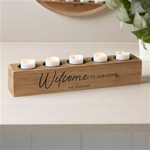 Welcome To Our Home Personalized 5 pc. Wood Tea Light Holder - 41054-T