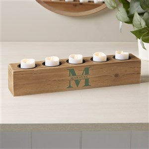 Lavish Last Name Personalized 5 pc. Wood Tea Light Holder - 41056-T