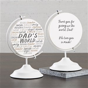 His World Personalized Wooden Decorative Globe for Dad - 41063