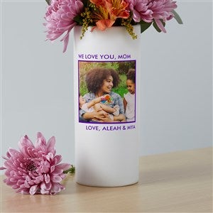 Picture Perfect Personalized White Photo Vase for Mom - 41076