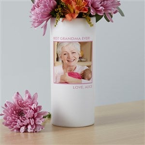 Picture Perfect Personalized White Photo Vase for Grandma - 41077