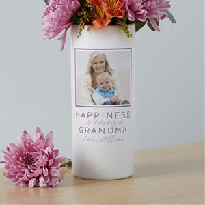 Happiness is Being a Grandparent Personalized White Flower Vase - 41099