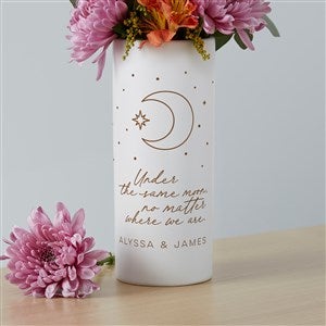 Under The Same Moon Personalized White Flower Vase - 41104