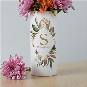 Initial Greenery Personalized White Flower Vase - 41105