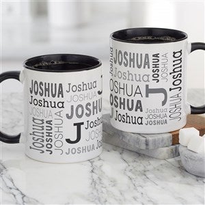 Repeating Name Personalized Coffee Mug 11 oz.- Black - 41122-B