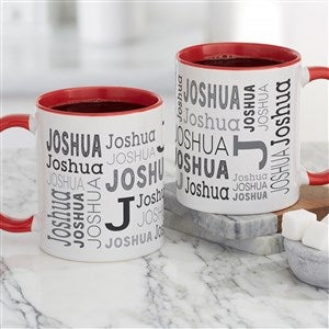 Repeating Name Personalized Coffee Mug 11 oz.- Red - 41122-R