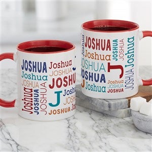 Repeating Name Personalized Coffee Mug 11 oz.- Red - 41122-R