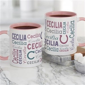 Repeating Name Personalized Coffee Mug 11 oz.- Pink - 41122-P