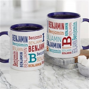 Repeating Name Personalized Coffee Mug 11 oz.- Blue - 41122-BL