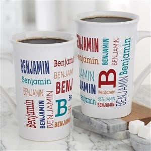 Repeating Name Personalized Latte Mug - 16 oz. White - 41122-U