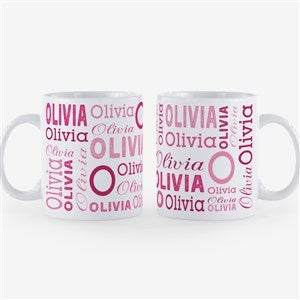 Trendy Repeating Name Personalized Coffee Mug 18 oz.- White - 41122-XL
