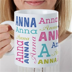 Repeating Name Personalized Coffee Mug 30 oz.- White - 41123-LM