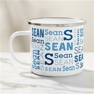 Trendy Repeating Name Personalized Enamel Mug-Large - 41124-L