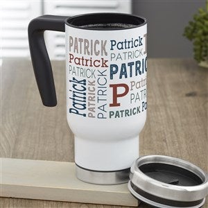 Repeating Name Personalized 14 oz. Commuter Travel Mug - 41125