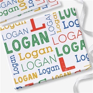 Trendy Repeating Name Personalized Wrapping Paper Sheets - Set of 3 - 41132-S