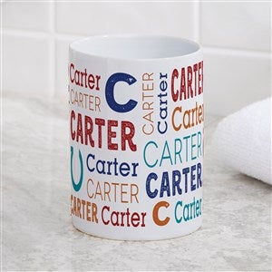 Repeating Name Personalized Ceramic Bathroom Cup - 41145