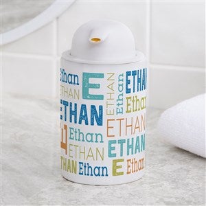 Repeating Name Personalized Ceramic Soap Dispenser - 41147