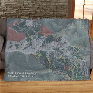 Mapsynergy Topography Skimap™ Personalized 56x60 Woven Throw Blanket - 41149-A