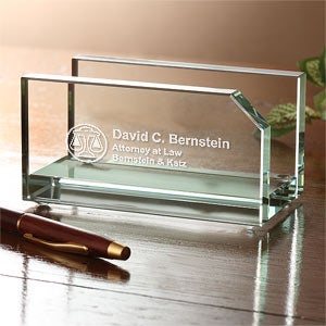 Law Office Engraved Business Card Holder - 4115