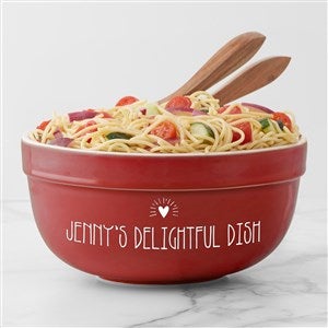 Made With Love Personalized Ceramic Serving Bowl-Red - 41151-R