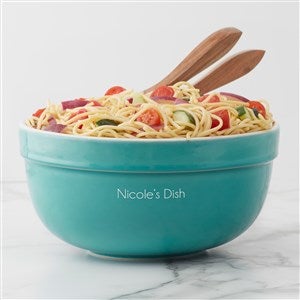 Classic Personalized Serving Bowl-Turquoise - 41161-T