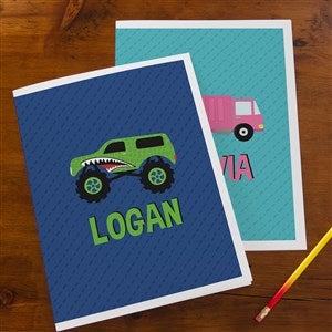 Construction  Monster Trucks Personalized Folders - Set of 2 - 41164