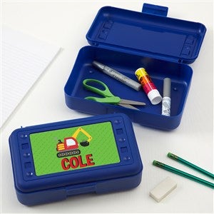 Construction & Monster Trucks Personalized Blue Pencil Box - 41167-B