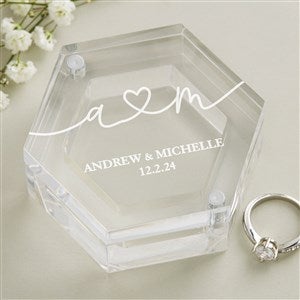 Drawn Together By Love Personalized Acrylic Ring Box - 41247