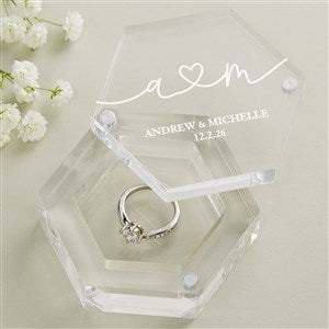 Drawn Together By Love Personalized Acrylic Ring Box - 41247