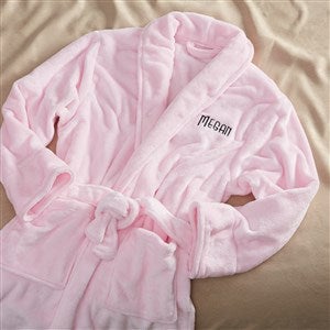 Couples Classic Comfort Embroidered Luxury Fleece Robe - Pink - 41251-P